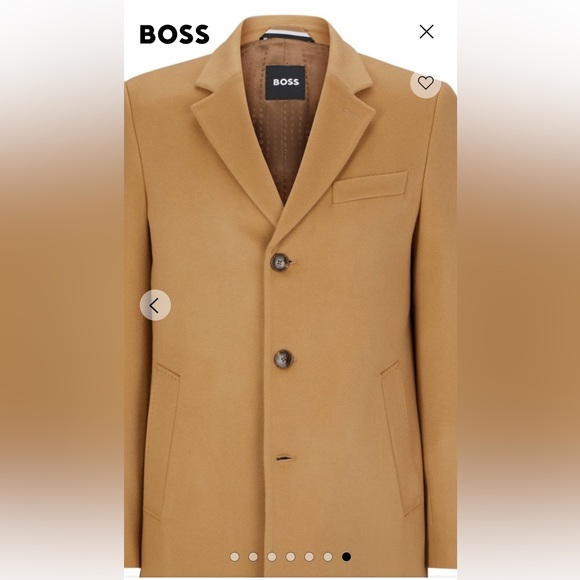 BOSS SLIM FIT NEW MENS COAT IN VIRGIN WOOL AND CASHMERE SIZE 42R - Picture 8 of 14
